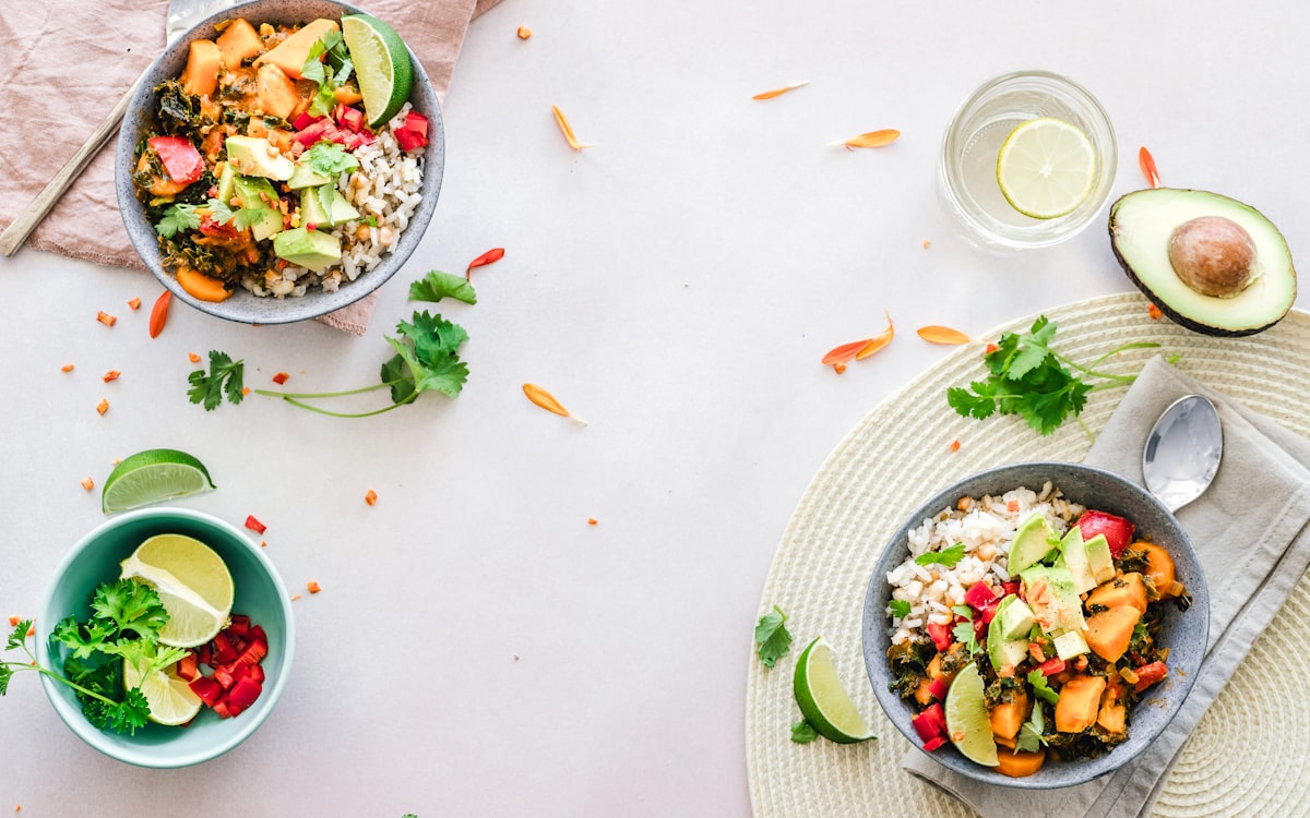 White ceramic bowl with food