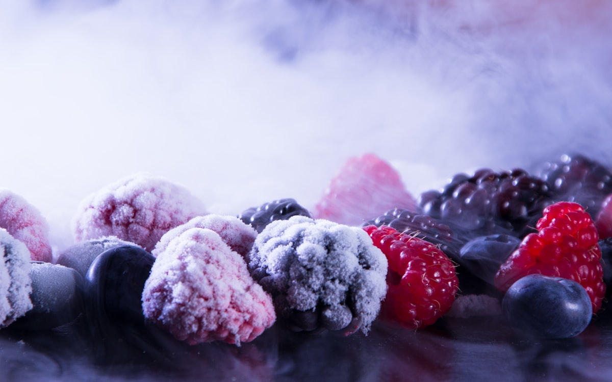 Frozen blueberries, raspberries, and blackberries