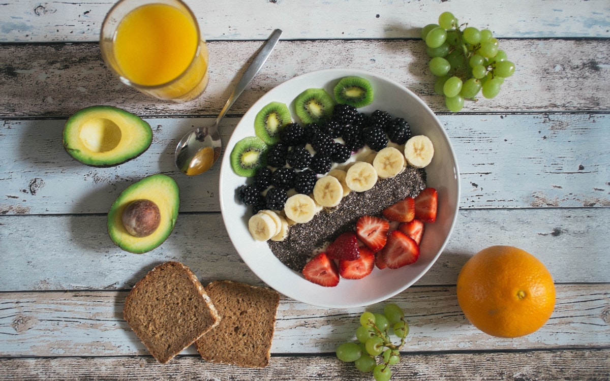 Fruit lot on ceramic plate