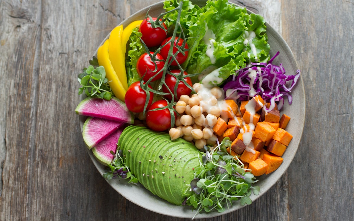 Bowl of vegetable salads
